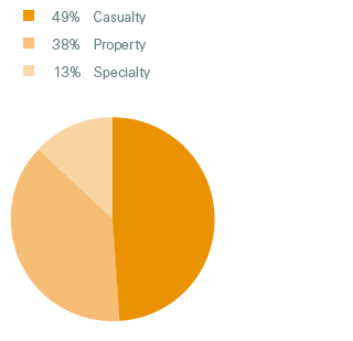 Property & Casualty Reinsurance – Premiums earned by line of business, 2017 (pie chart)