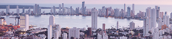 The port city of Cartagena, located on Colombiaʼs north coast and home to nearly one million people.