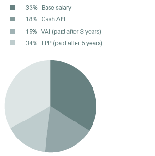 Compensation mix for Group EC 2017 (pie chart)