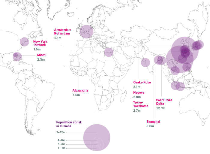 Global storm surge zones (map)
