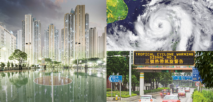 Typhoon warnings in Hong Kong (photo)