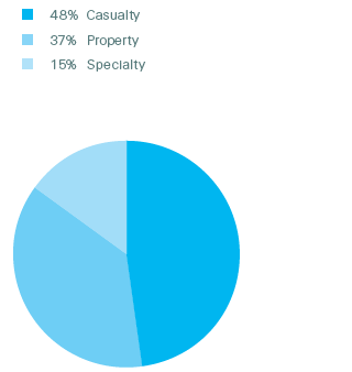 Property & Casualty Reinsurance – Premiums earned by line of business, 2018 (pie chart)
