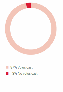 Our voting activities in 2015 (pie chart)
