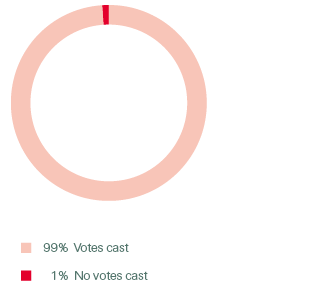 Our voting activities in 2016 (pie chart)