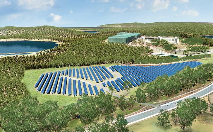 View on a solar power plant (photo)