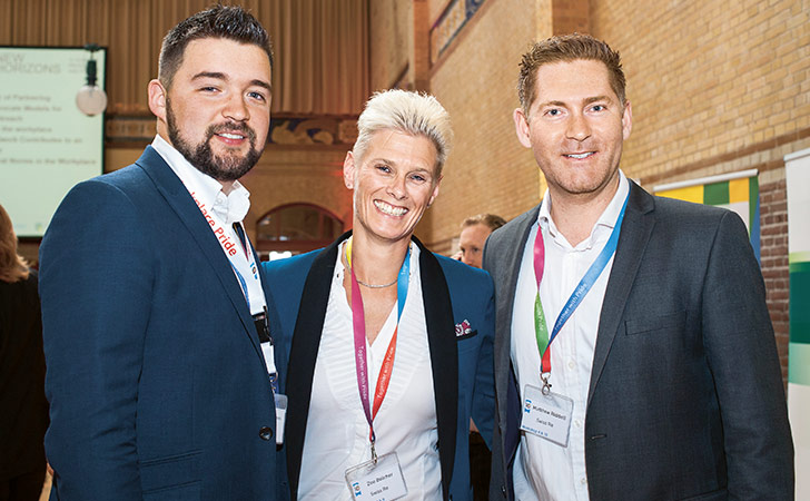Three employees attending the Workplace Pride 2016 international Conference in Amsterdam (photo)