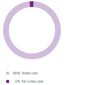 Our voting activities in 2017 (pie chart)
