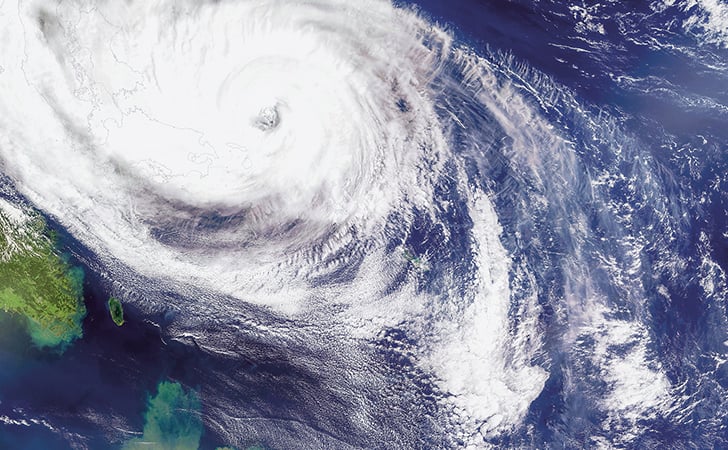 View from space on a hurricane forming on earth (photo)