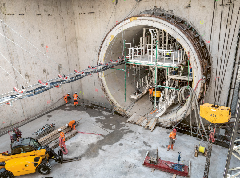 Construction of a tunnel for the Grand Paris Express project (photo)